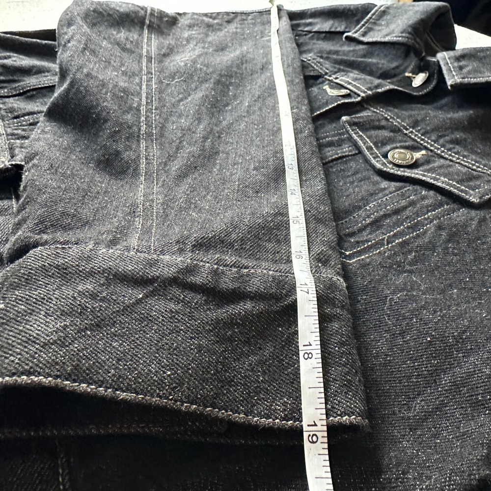 Chico Cropped Convertible Denim Cape Jacket Dark Wash Black Size F - Picture 13 of 13